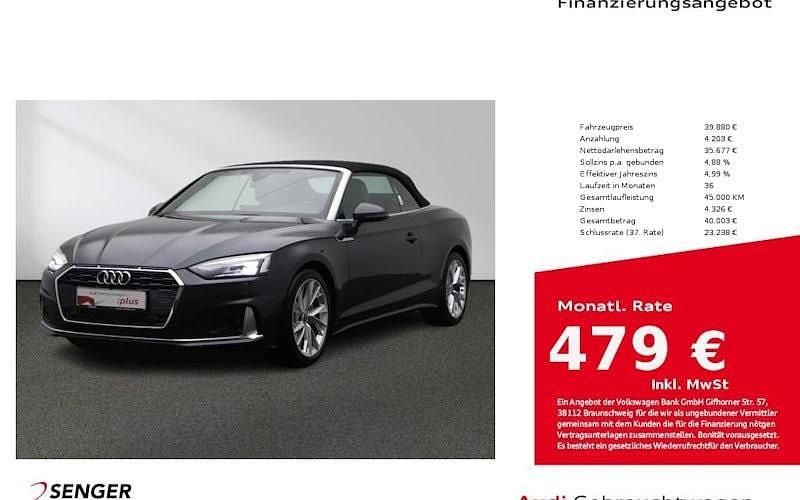 Grau Gebraucht 2022 Audi A5 Cabriolet Ambiente Cabrio | 39.880 € (Fairer Preis) - Bild 1/4