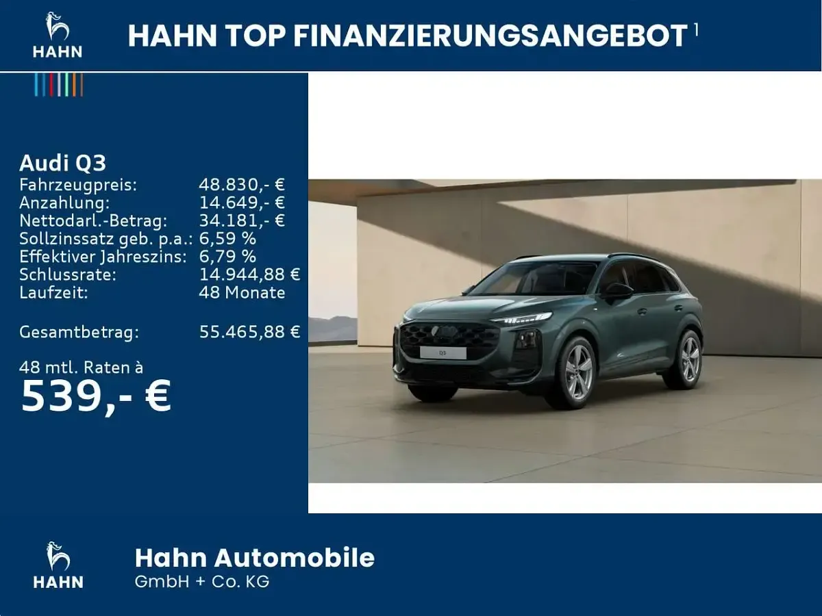 Neu Audi Q3 Ambiente 150 PS (110 kW) 2026 Grün SUV