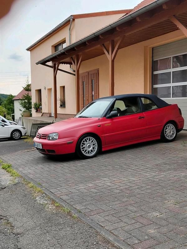 Rot Gebraucht 2000 VW Golf Cabriolet Cabrio | 2.400 € - Bild 1/4