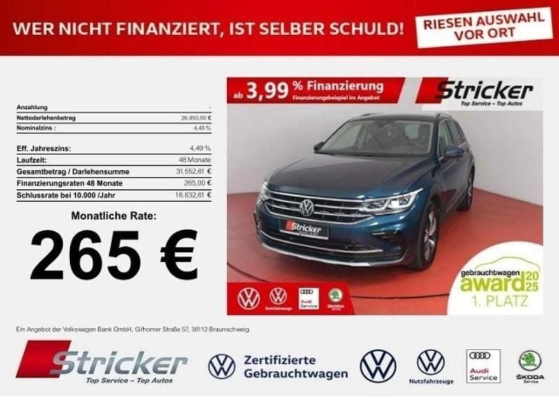 Gebraucht VW Tiguan Elegance 245 PS (180 kW) 2022 Nightshade blue metallic (metallic) SUV