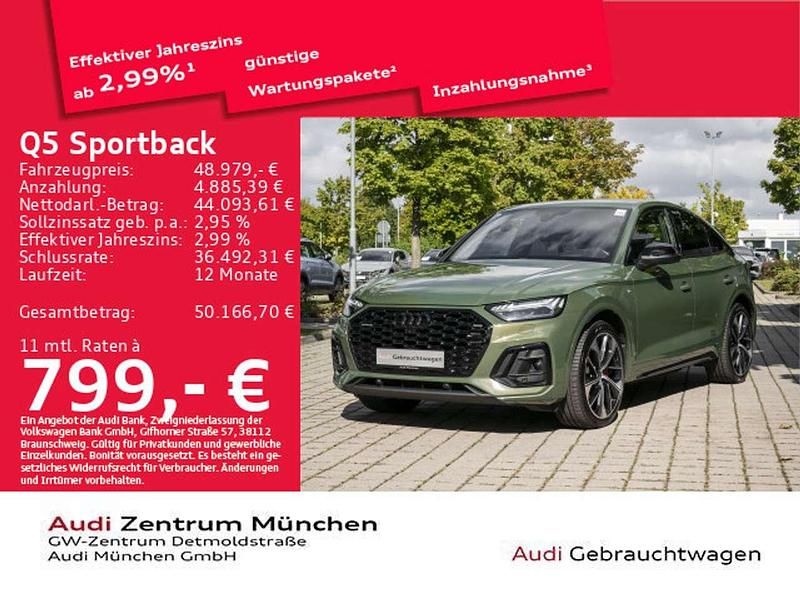Distriktgrün metallic Gebraucht 2022 Audi Q5 Edition .1 SUV | 48.979 € (Etwas zu teuer) - Bild 1/2