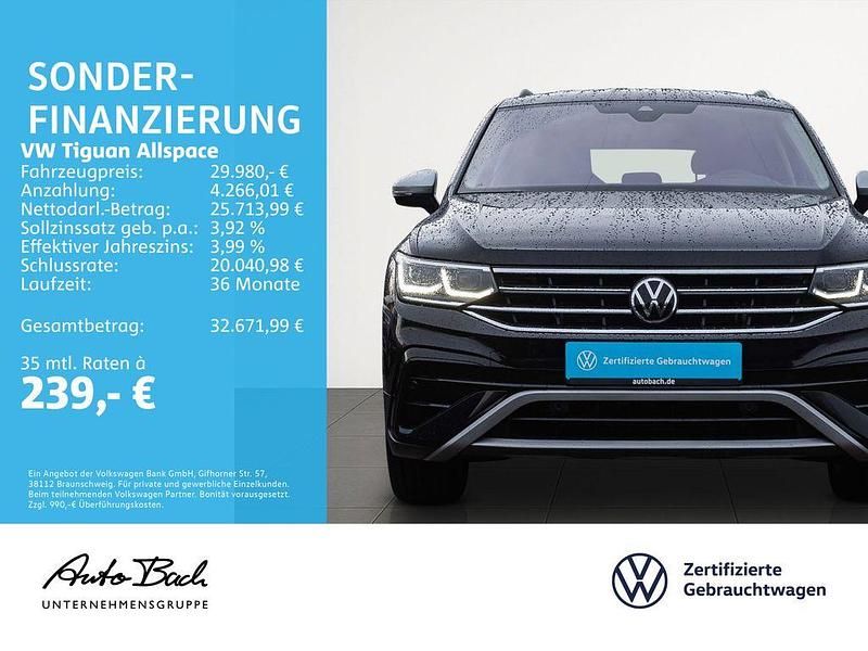 Gebraucht VW Tiguan Allspace Elegance 200 PS (147 kW) 2022 Deep black perleffekt SUV