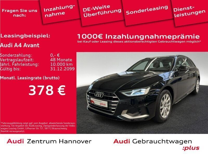 Brillantschwarz Gebraucht 2021 Audi A4 Advanced Kombi | 25.990 € (Fairer Preis) - Bild 1/4