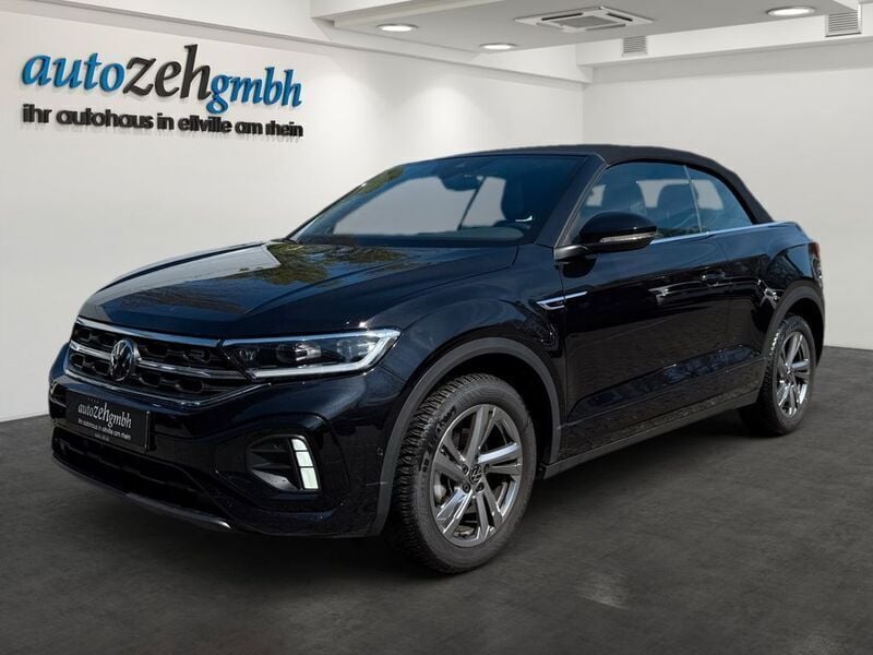 Black metallic Gebraucht 2024 VW T-Roc Cabriolet R-line Cabrio | 32.250 € (Guter Preis) - Bild 1/4