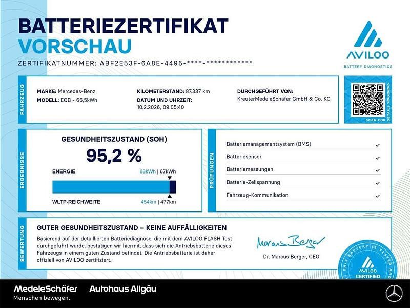 Gebraucht Mercedes EQB250 Electric Art 139 kW (190 PS) 2022 Unilack polarweiß SUV