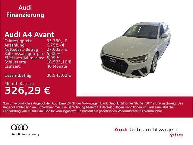 Gletscherweiß metallic Gebraucht 2022 Audi A4 S-Line Kombi | 33.790 € (Fairer Preis) - Bild 1/4