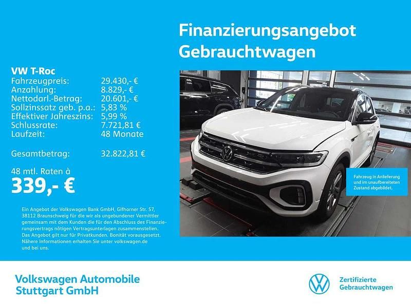 Pure white/schwarz Gebraucht 2024 VW T-Roc R-line SUV | 29.430 € (Guter Preis) - Bild 1/2
