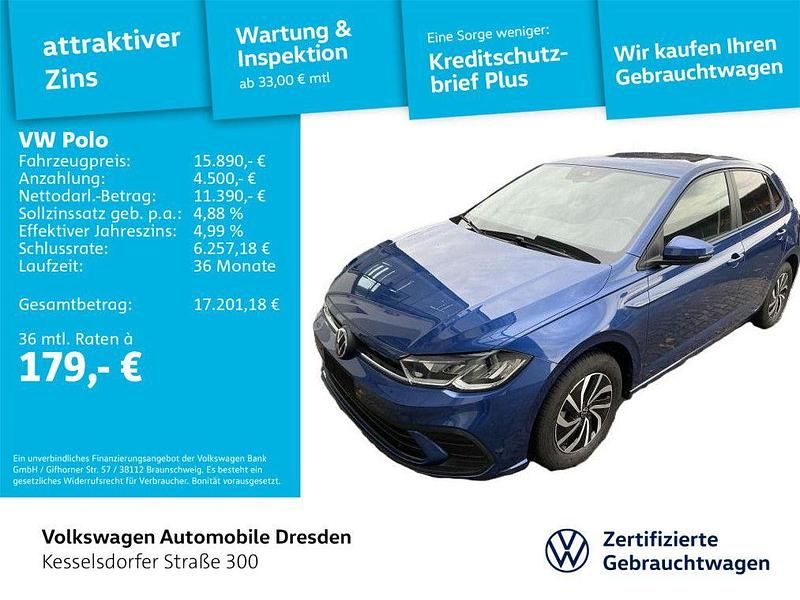 Blau Gebraucht 2022 VW Polo Limousine | 15.890 € (Fairer Preis) - Bild 1/4