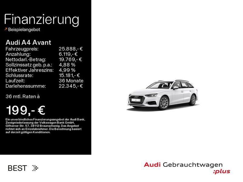 Ibisweiß Gebraucht 2021 Audi A4 Ambiente Kombi | 25.888 € (Superpreis) - Bild 1/4