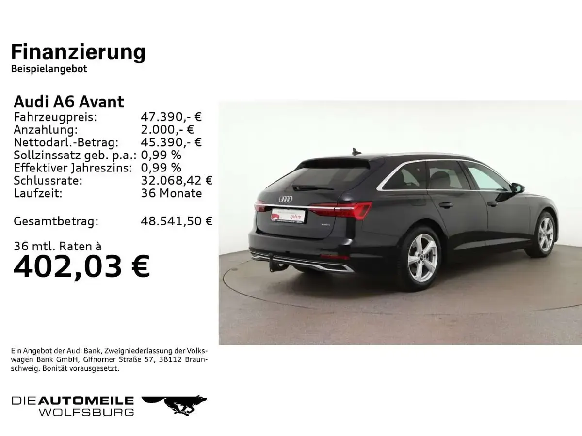 Gebraucht Audi A6 Advanced 265 PS (194 kW) 2025 Mythosschwarz metallic Kombi