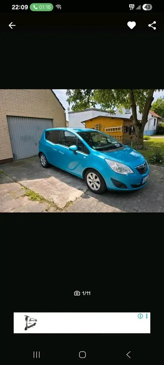 Gebraucht Opel Meriva 110 PS (80 kW) 2010 Andere farben Van / Kleinbus