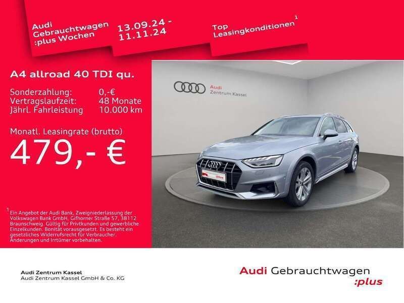 Florettsilber metallic Gebraucht 2023 Audi A4 Allroad Kombi | 50.490 € - Bild 1/3