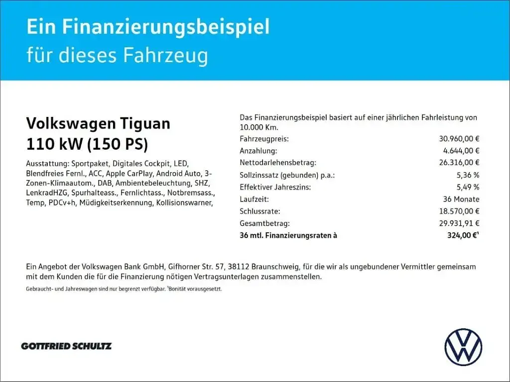 Gebraucht VW Tiguan R-line 150 PS (110 kW) 2024 Weiss SUV