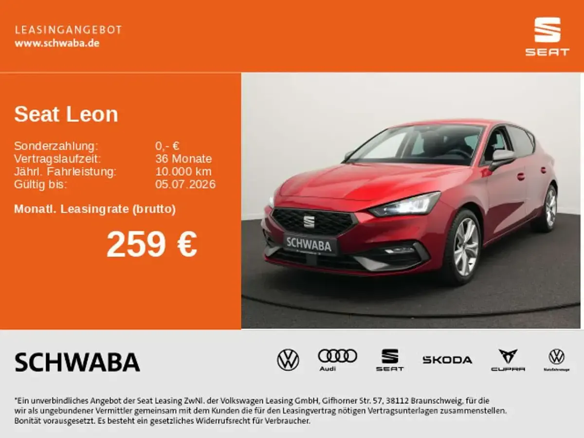 Gebraucht Seat Leon FR 150 PS (110 kW) 2022 Desire rot metallic Limousine