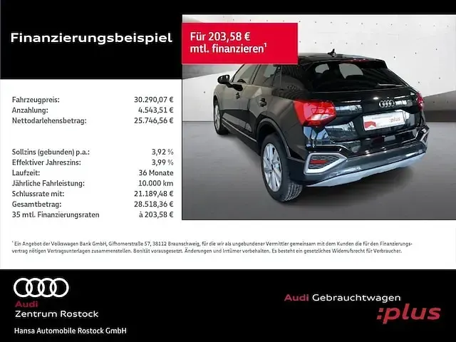 Gebraucht Audi Q2 Advanced Plus 150 PS (110 kW) 2025 Mythosschwarz metallic SUV