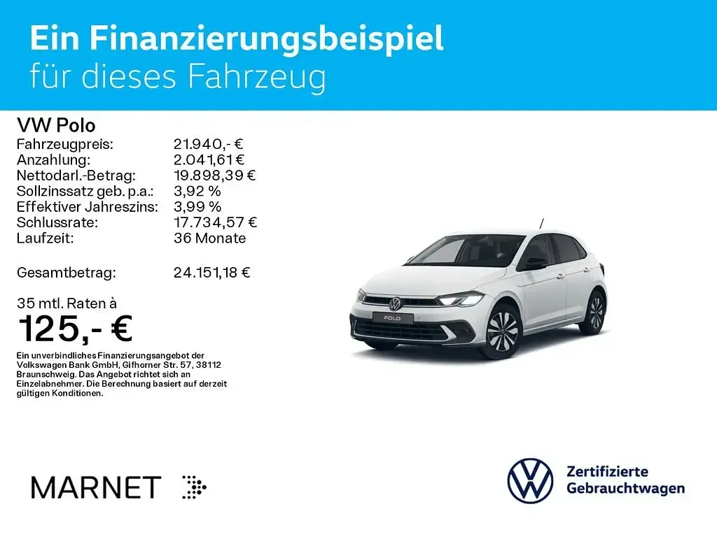 Gebraucht VW Polo Goal 116 PS (85 kW) 2025 Pure white Kleinwagen