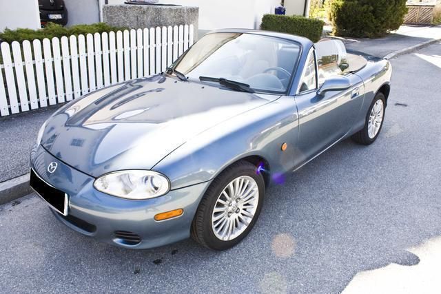 Blau metallic Gebraucht 2004 Mazda MX5 Impuls Cabrio | 8.880 € - Bild 1/4