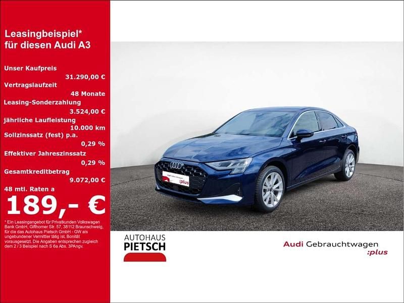 Blau Gebraucht 2024 Audi A3 Advanced Limousine | 31.290 € (Fairer Preis) - Bild 1/4
