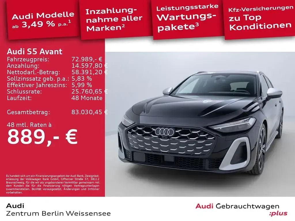 Gebraucht Audi S5 Ambiente 367 PS (269 kW) 2025 Mythosschwarz metallic Kombi
