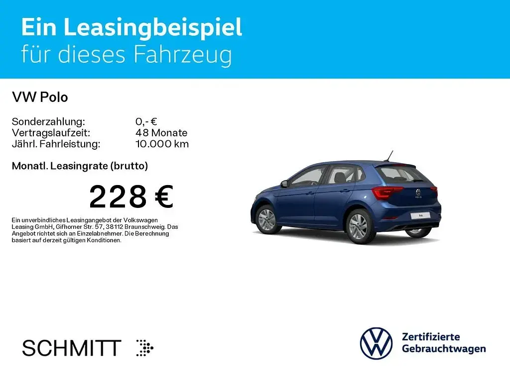 Gebraucht VW Polo Style 95 PS (69 kW) 2023 Reef blue metallic (metallic) Kleinwagen