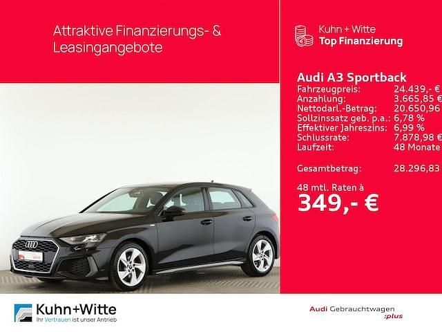 Mythosschwarz metallic Gebraucht 2021 Audi A3 Design | 24.439 € (Etwas zu teuer) - Bild 1/3