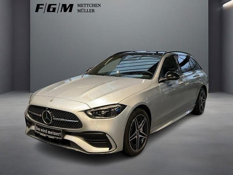 High tech silber metalliclack Gebraucht 2022 Mercedes C300e AMG line Kombi | 39.490 € (Teuer) - Bild 1/4