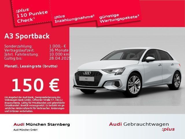Weiß Gebraucht 2024 Audi A3 Sportback Advanced Kleinwagen | 28.774 € (Guter Preis) - Bild 1/2