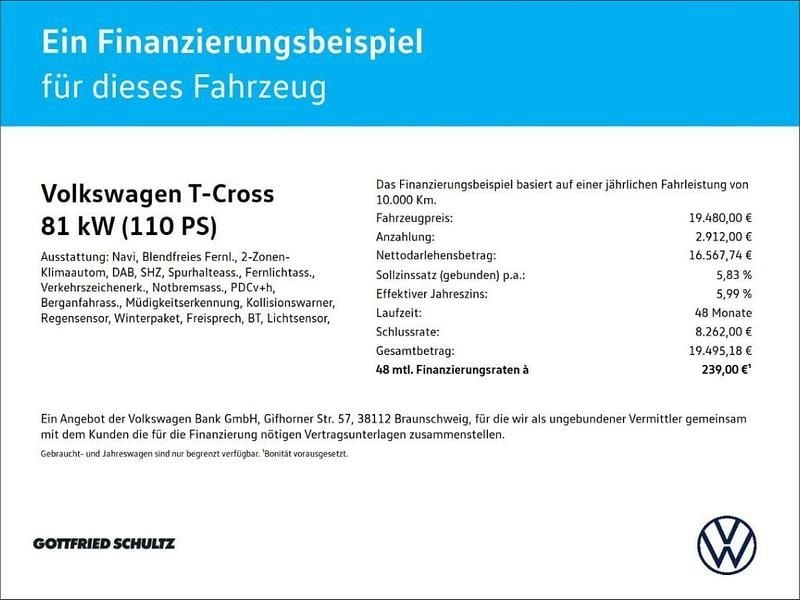 Gebraucht VW T-Cross Basis 110 PS (80 kW) 2022 Schwarz SUV