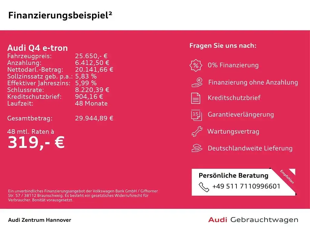 Gebraucht Audi Q4 e-tron Basis 125 kW (170 PS) 2023 Kieselgrau SUV
