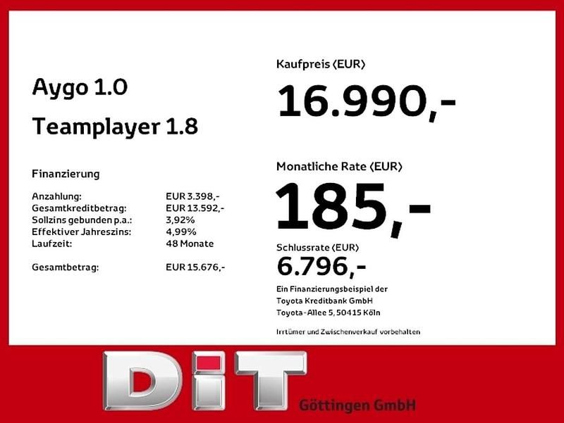Neu Toyota Aygo 72 PS (52 kW) 2025 Chilired perleff. / dach schw Kleinwagen