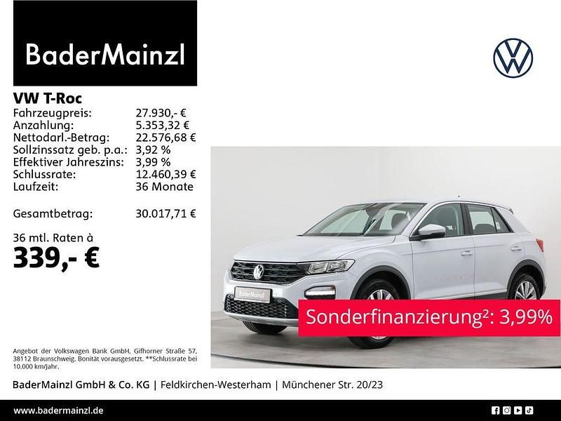 White silver metallic Gebraucht 2021 VW T-Roc Style SUV | 27.930 € (Guter Preis) - Bild 1/4