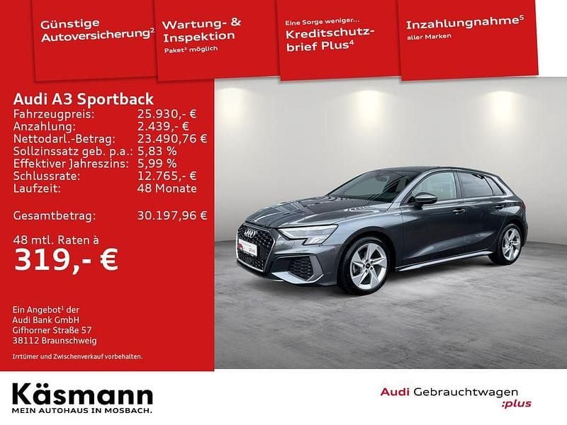 Gebraucht Audi A3 S-Line 110 PS (80 kW) 2023 Daytonagrau perleffekt Limousine