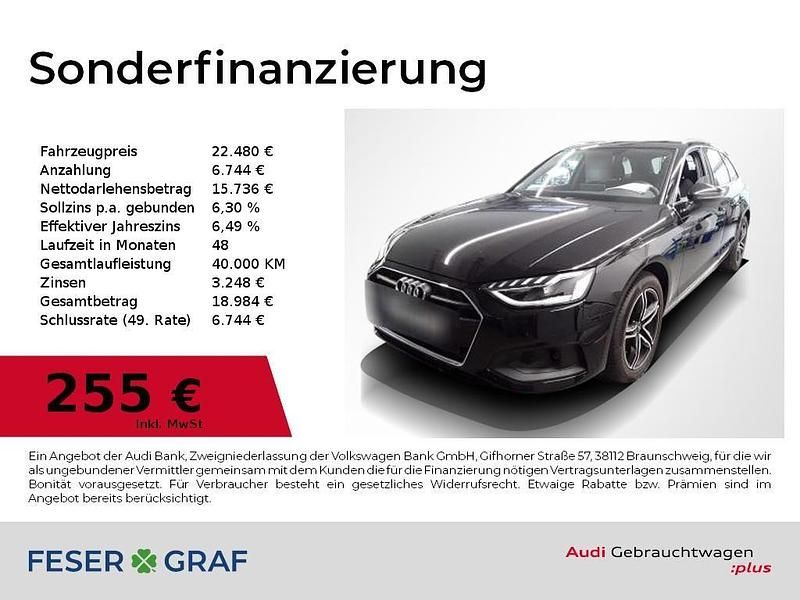 Brillantschwarz Gebraucht 2022 Audi A4 Ambiente Kombi | 22.480 € (Guter Preis) - Bild 1/2
