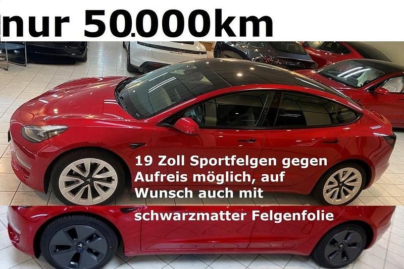 Rot Gebraucht 2021 Tesla Model 3 Long Range AWD Limousine | 29.498 € (Fairer Preis) - Bild 1/4