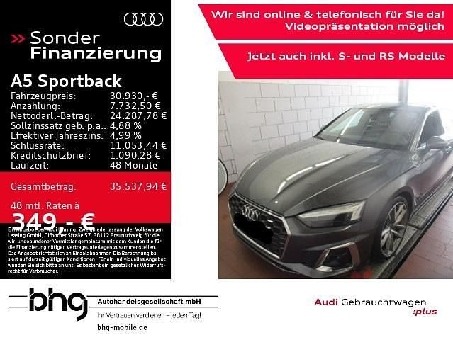 Daytonagrau perleffekt Gebraucht 2022 Audi A5 Sportback S-Line Coupé | 30.930 € (Guter Preis) - Bild 1/4