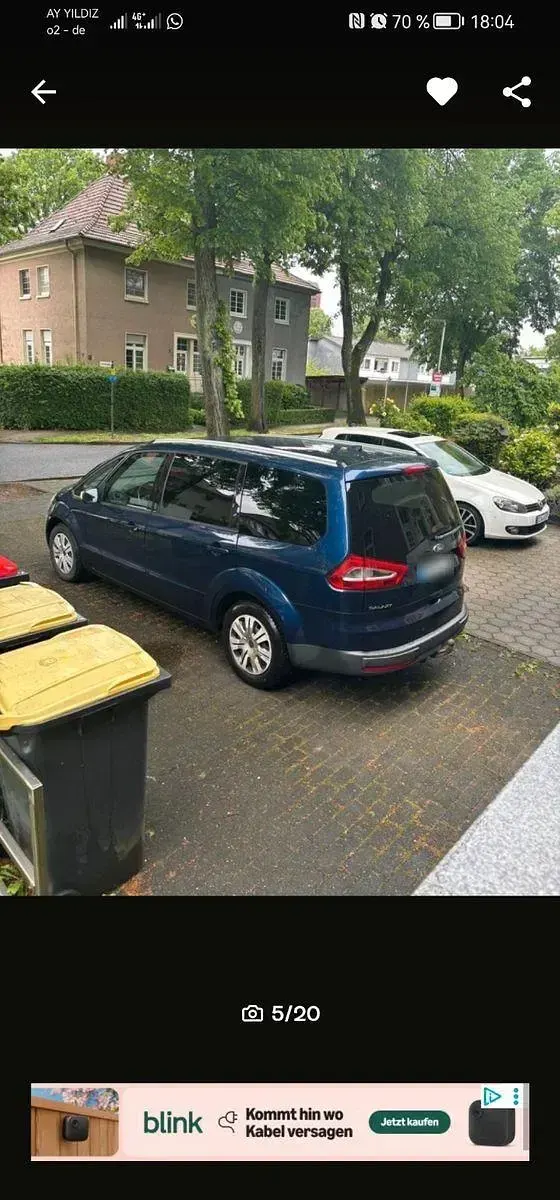Gebraucht Ford Galaxy 163 PS (119 kW) 2012 Blau Van / Kleinbus