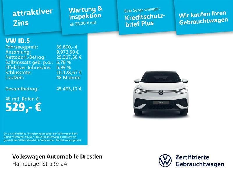 Gebraucht VW ID.5 Pro 210 kW (286 PS) 2025 Gletscherweiß metallic/schwarz SUV