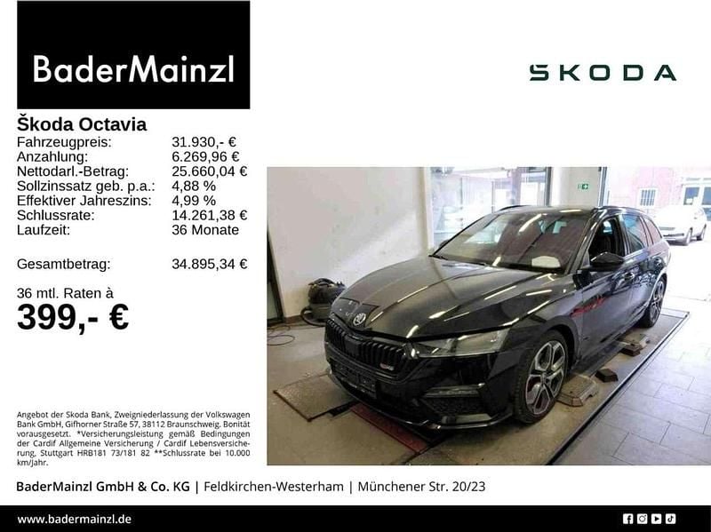 Blackmagic perleffekt (metallic) Gebraucht 2022 Skoda Octavia RS Kombi | 31.930 € (Fairer Preis) - Bild 1/3