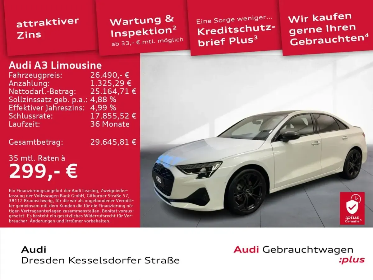 Gebraucht Audi A3 Advanced 116 PS (85 kW) 2025 Arkonaweiß Limousine