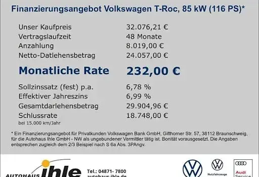 Neu VW T-Roc Trendline 116 PS (85 kW) 2026 Schwarz SUV