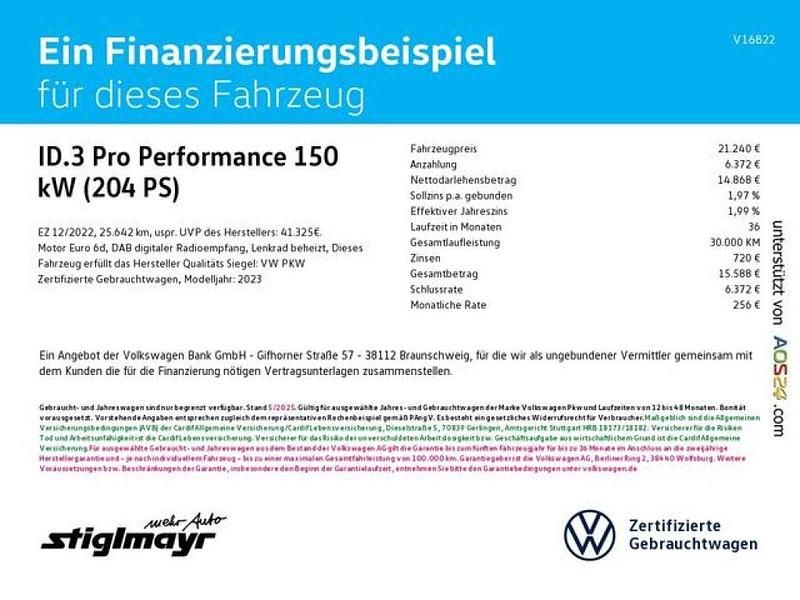 Gebraucht VW ID.3 Pro Performance 150 kW (204 PS) 2022 Mondsteingrau Kleinwagen