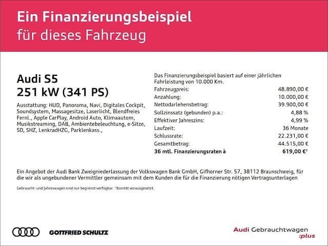 Gebraucht Audi S5 Ambiente 341 PS (250 kW) 2023 Ascariblau metallic Coupé
