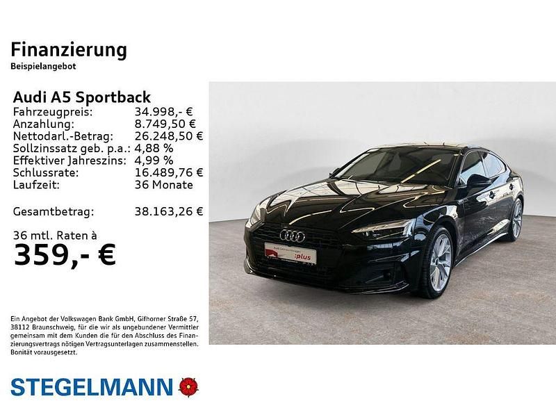 Gebraucht Audi A5 Sportback Advanced Plus 163 PS (119 kW) 2023 Mythosschwarz metallic Kleinwagen