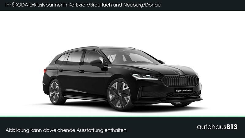 Onyxschwarz metallic Neu 2025 Skoda Superb SportLine Kombi | 57.890 € (Teuer) - Bild 1/4