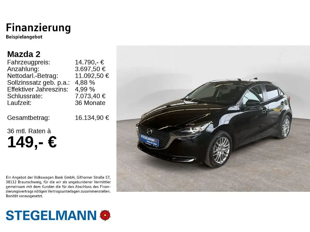 Gebraucht Mazda 2 Kizoku 90 PS (66 kW) 2021 Schwarz Limousine