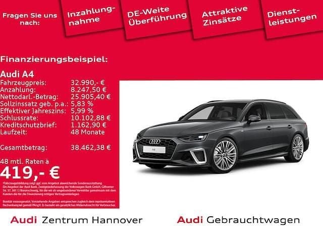 Daytonagrau perleffekt (metallic) Gebraucht 2023 Audi A4 S-Line Kombi | 32.990 € (Guter Preis) - Bild 1/4