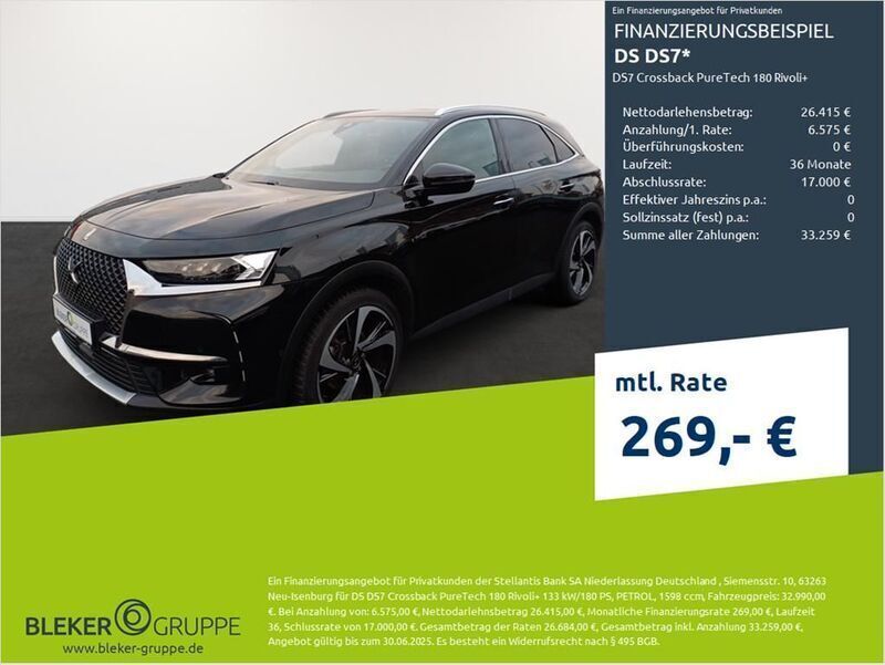 Perlaneraschwarz Gebraucht 2022 DS Automobiles DS7 Crossback Rivoli Plus SUV | 32.990 € (Fairer Preis) - Bild 1/3