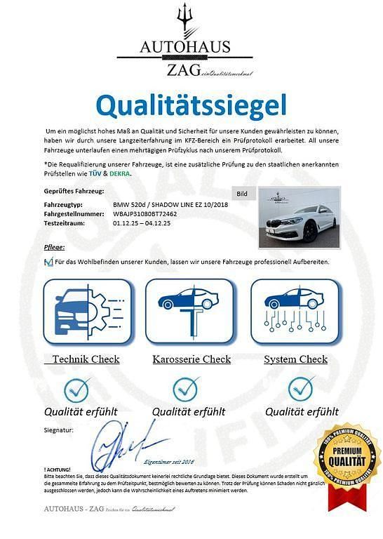 Gebraucht BMW 520 Shadowline 190 PS (139 kW) 2018 Mineralweiss Kombi