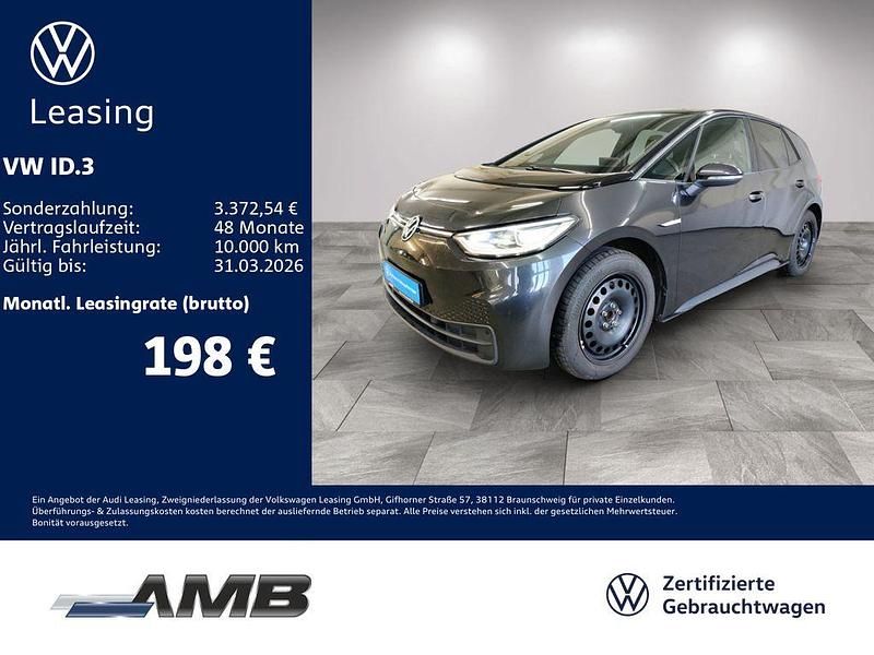 Gebraucht VW ID.3 Pure 110 kW (150 PS) 2022 Mangangrau metallic/schwarz Kleinwagen