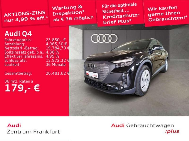 Mythosschwarz metallic Gebraucht 2022 Audi Q4 e-tron Basis SUV | 23.850 € (Guter Preis) - Bild 1/2
